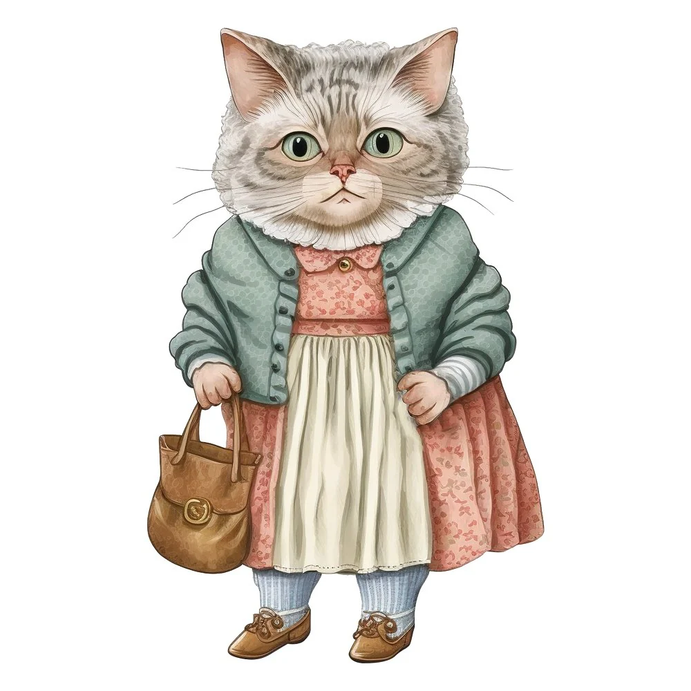 Cat Grandma #1 Fabric Panel