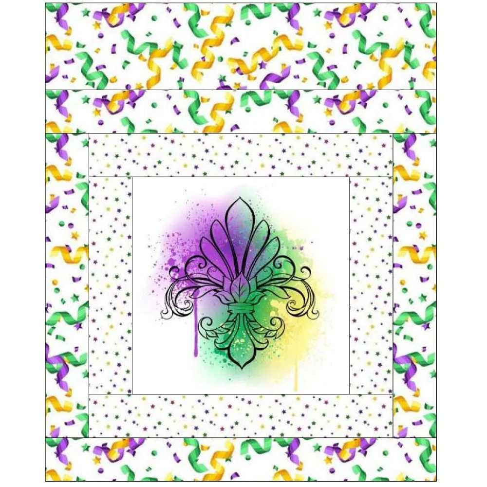 Celebrate Mardi Gras Mini Wall Hanging 9" x 9" - Image 2