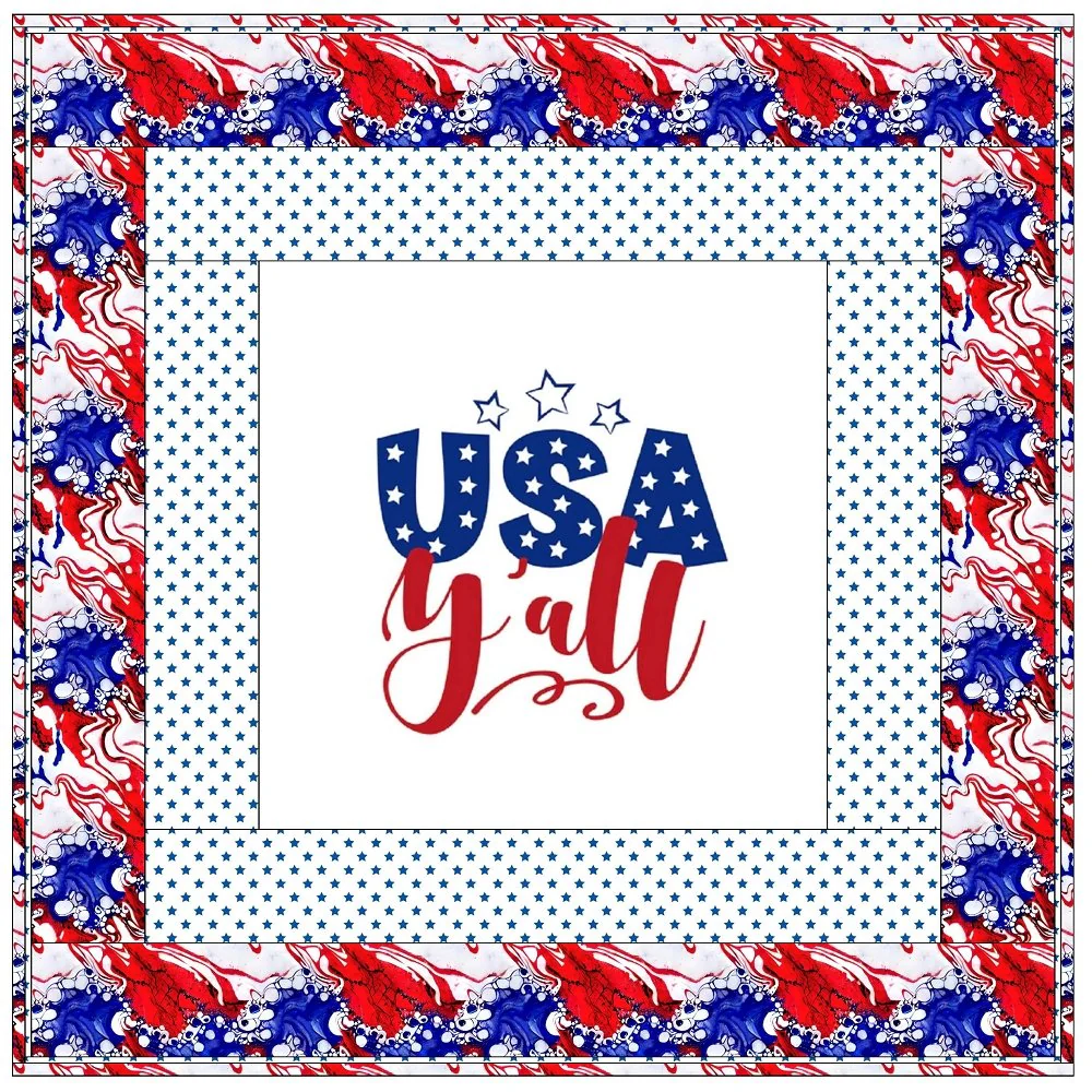 Celebrate USA Y'all Wall Hanging 42" x 42" - Image 3