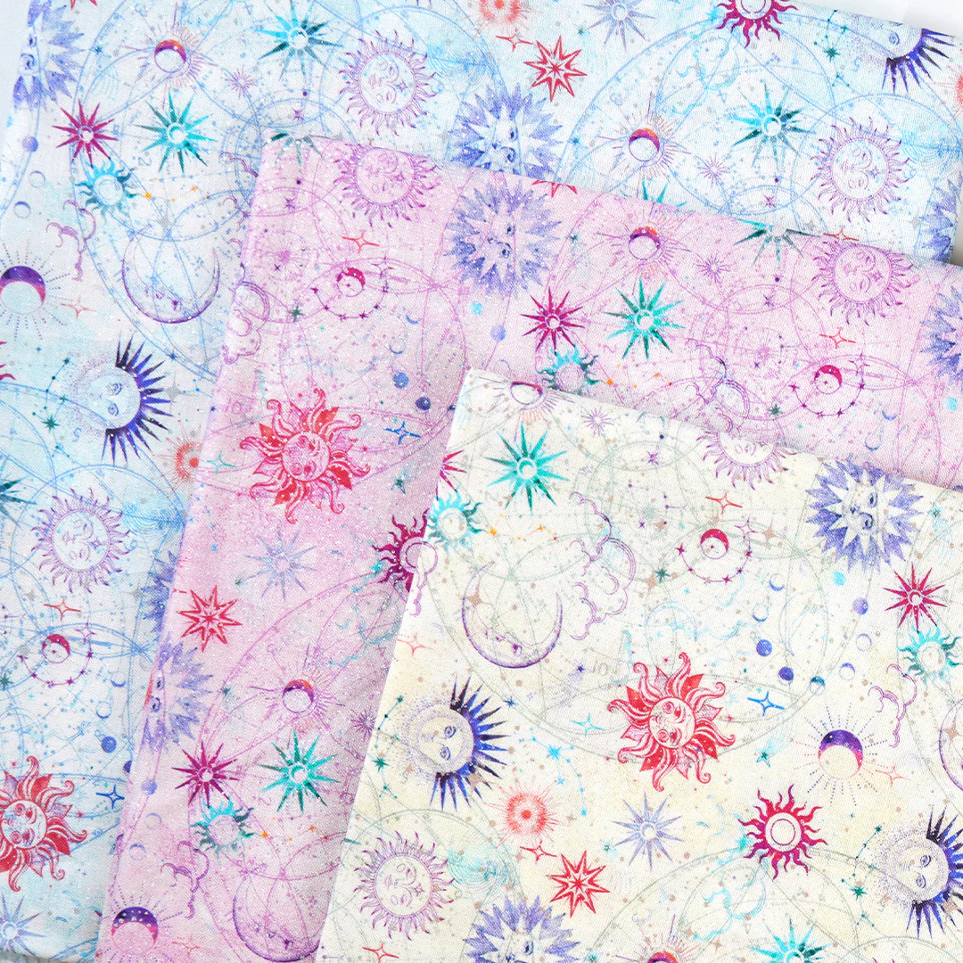 Celestial Skies Fabric Collection - Light Show Sky Blue/Purple - Image 11
