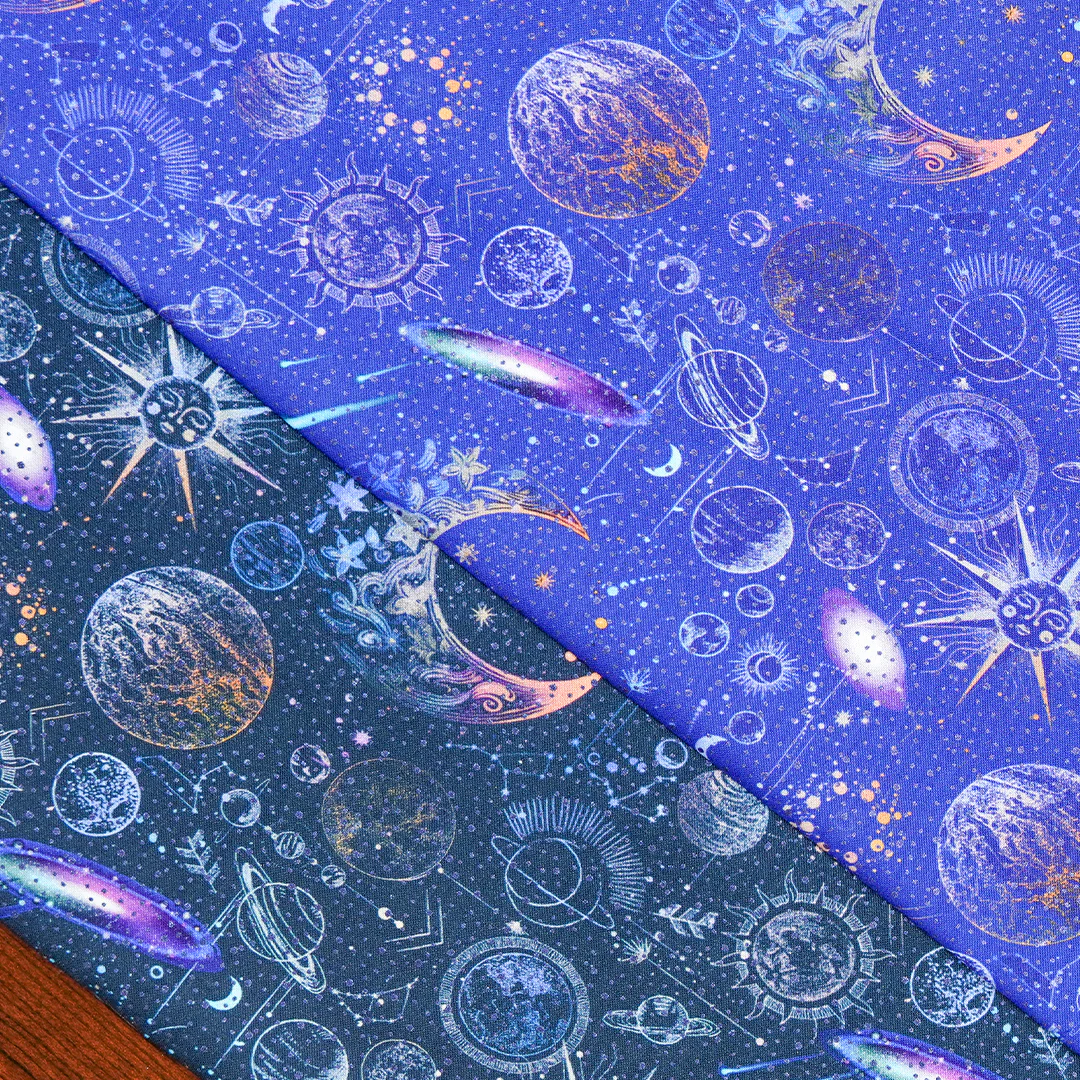Celestial Skies Fabric Collection - Light Show Sky Blue/Purple - Image 16