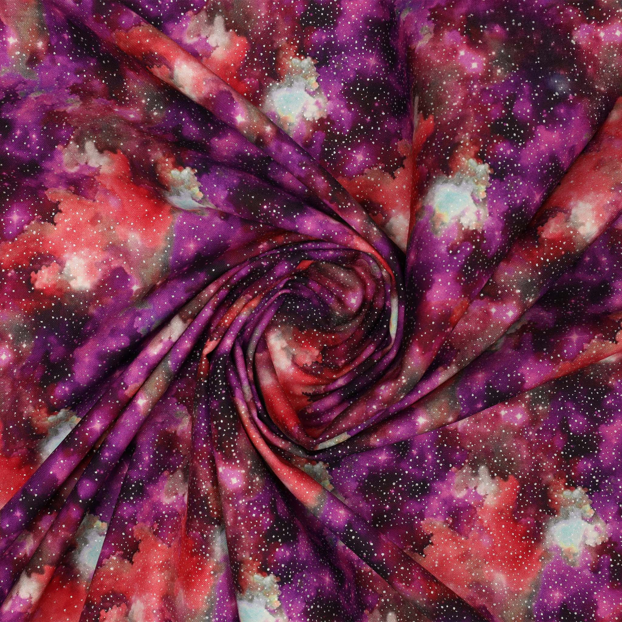 Celestial Skies Fabric Collection - Light Show Sky Fuchsia/Coral - Image 2