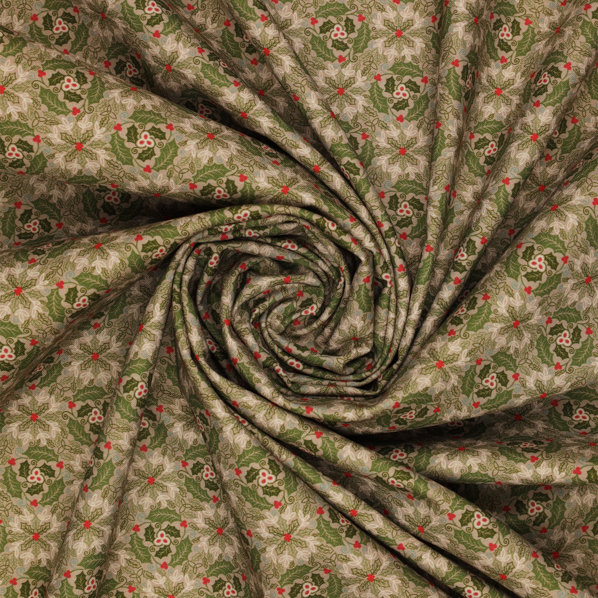 Celtic Christmas Fabric Collection - Festive Celtic Leaves Green - Image 2