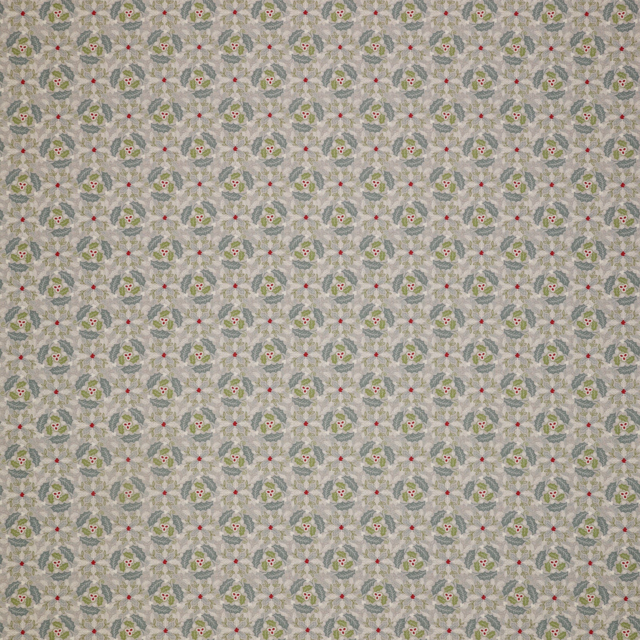 Celtic Christmas Fabric Collection - Festive Celtic Leaves Silver