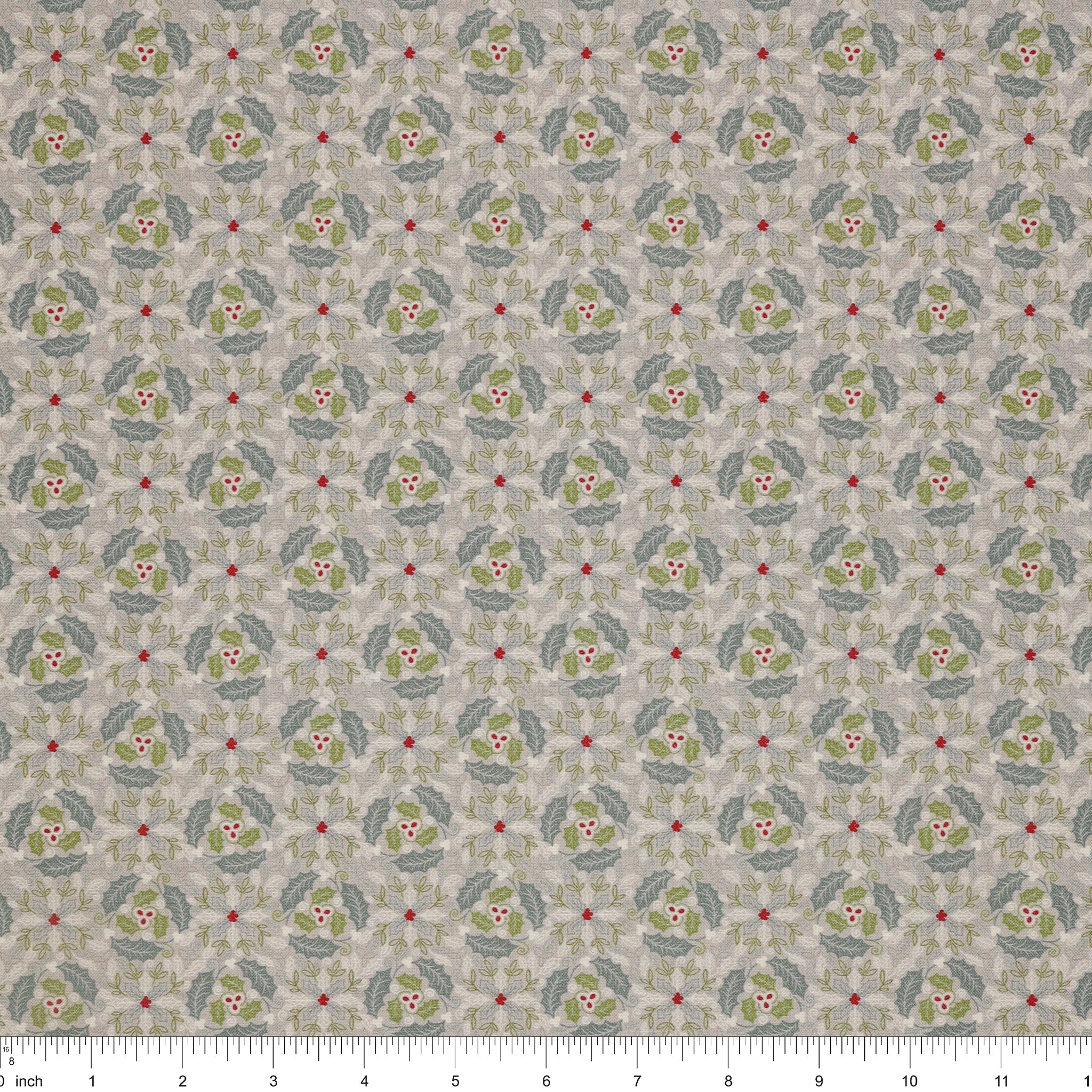 Celtic Christmas Fabric Collection - Festive Celtic Leaves Silver - Image 3