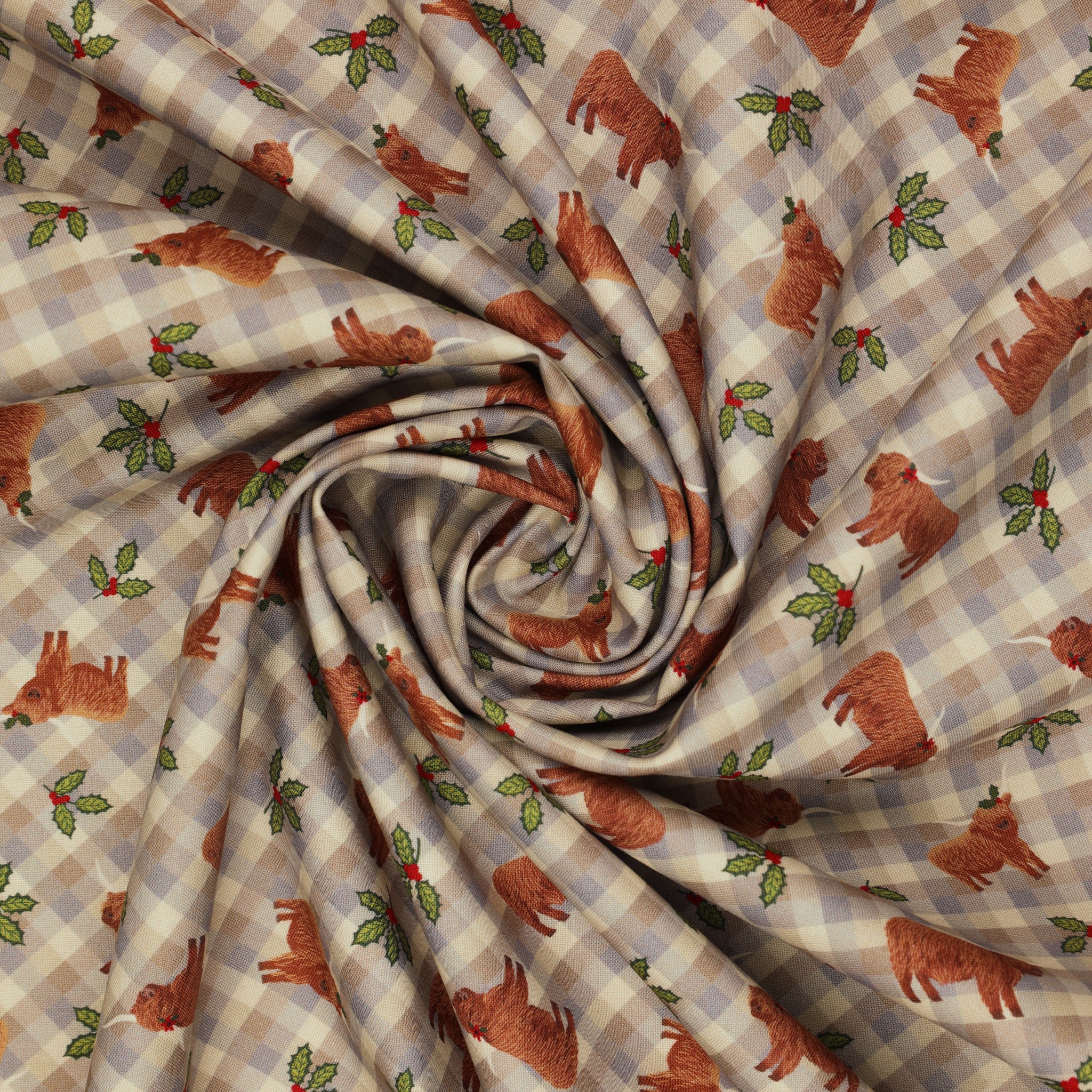 Celtic Christmas Fabric Collection - Highlands & Holly Winter Morning Gingham - Image 2