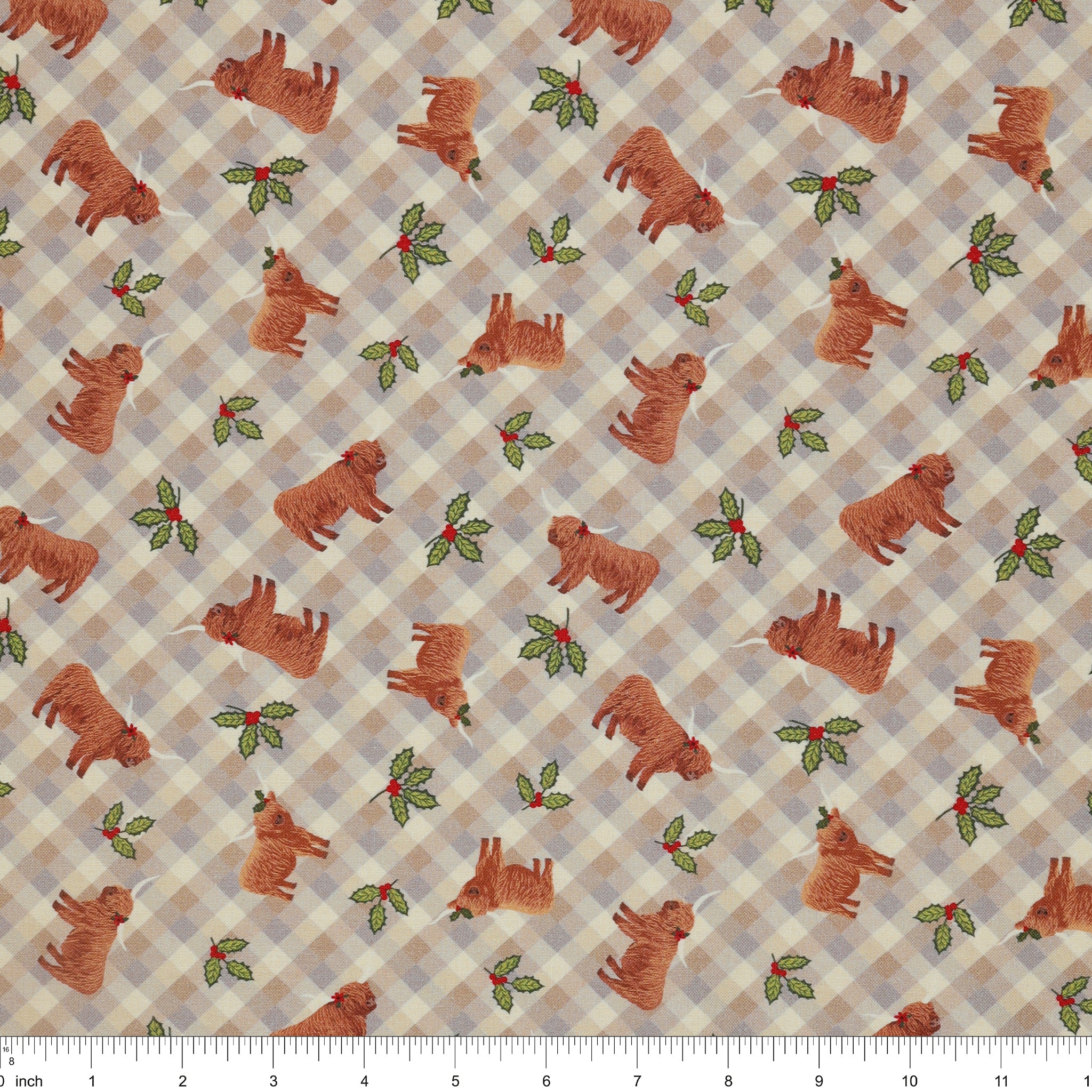 Celtic Christmas Fabric Collection - Highlands & Holly Winter Morning Gingham - Image 3