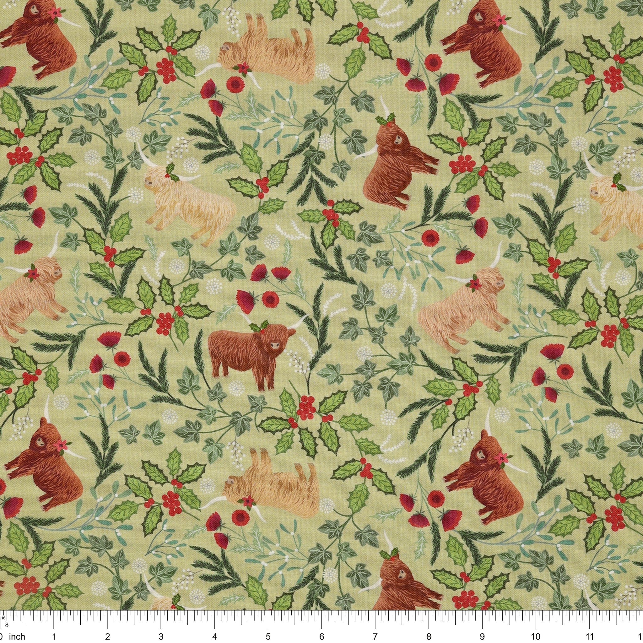 Celtic Christmas Fabric Collection - Highlands on Festive Sage - Image 3