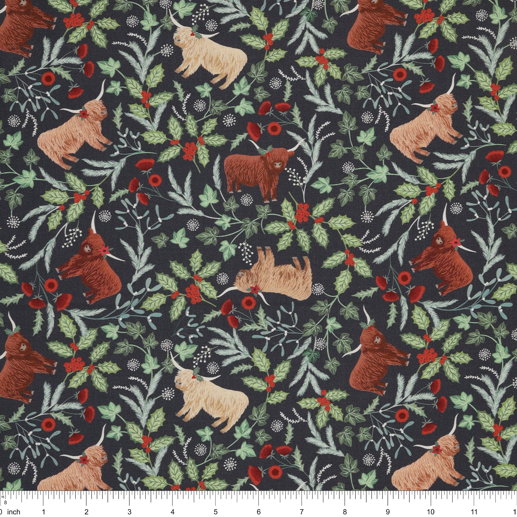 Celtic Christmas Fabric Collection - Highlands on Iced Forest - Image 3