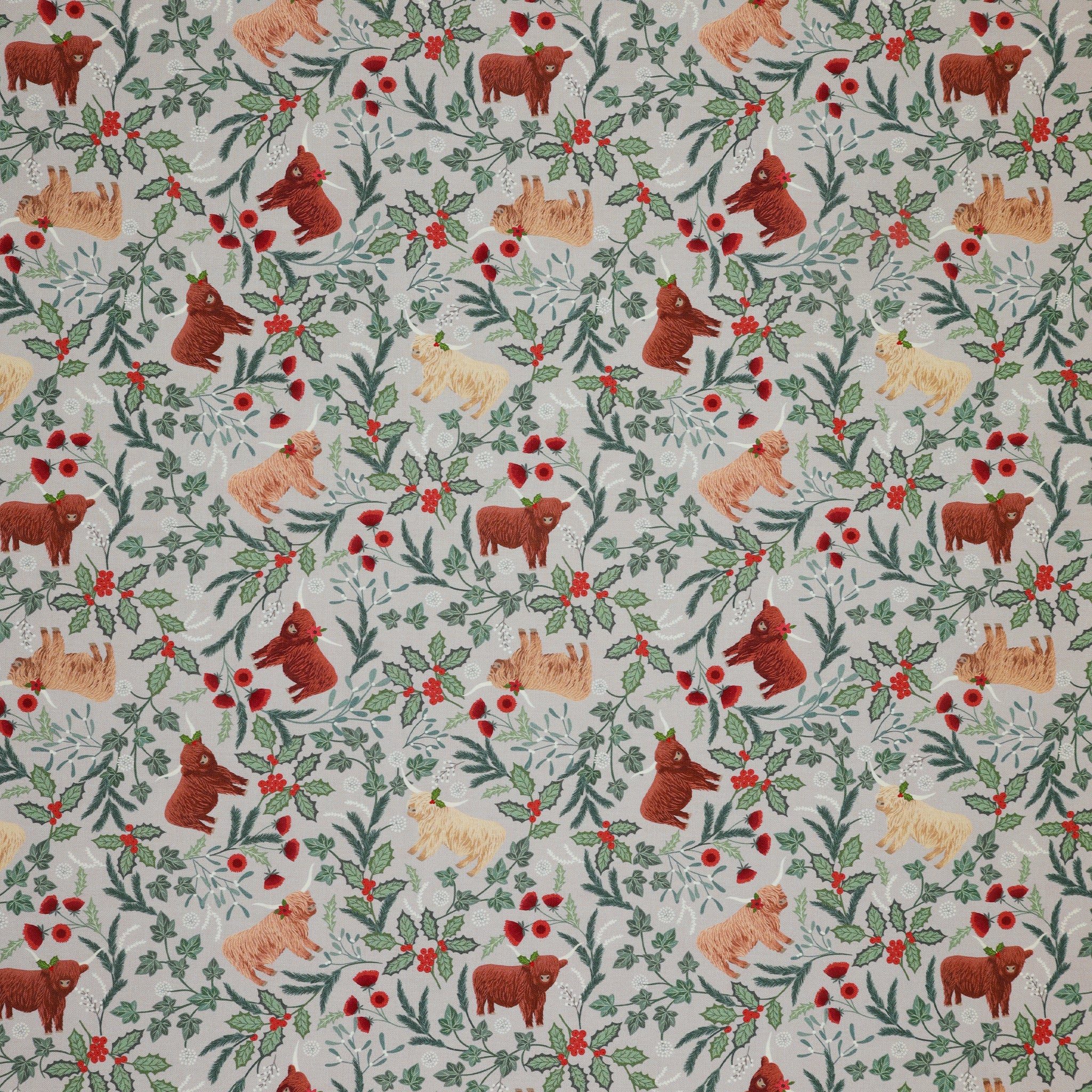 Celtic Christmas Fabric Collection - Highlands on Misty Silver