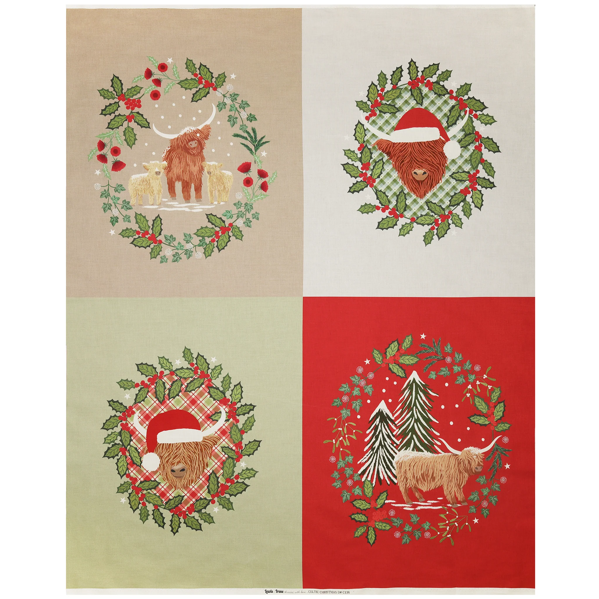 Celtic Christmas Fabric Collection - Square Panel