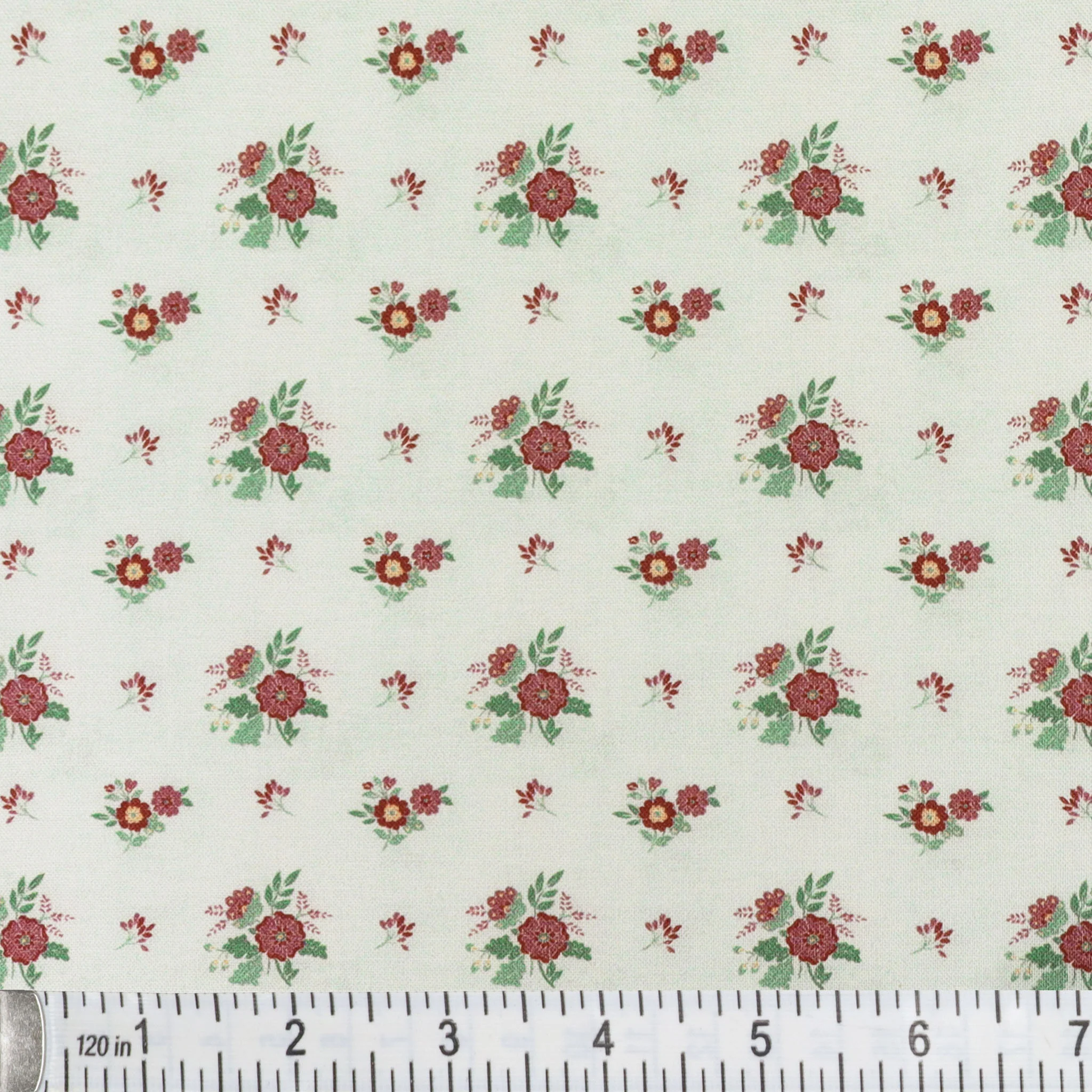 Chalk Barn Fabric Collection - Chalk Paint Small Floral Light Teal - Image 2