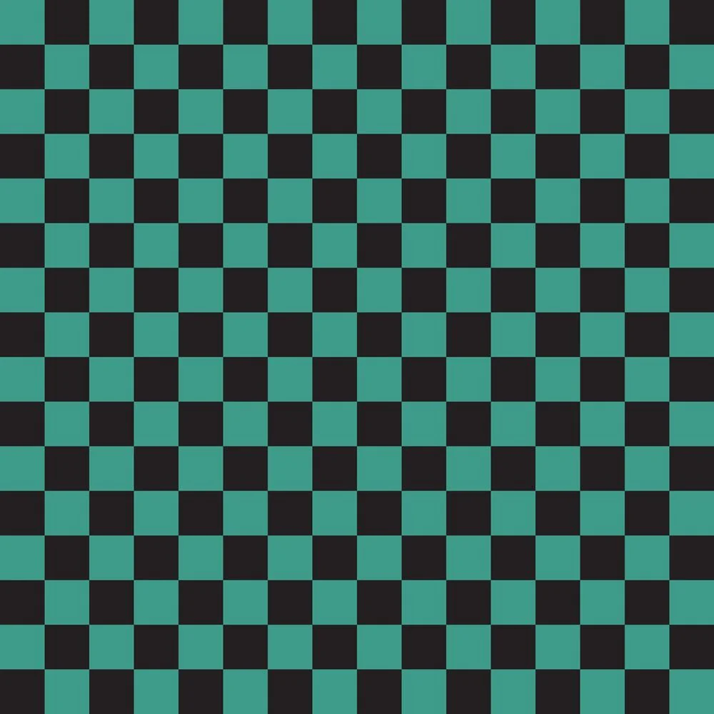 Checkered Basics Fabric - Atoll on Black