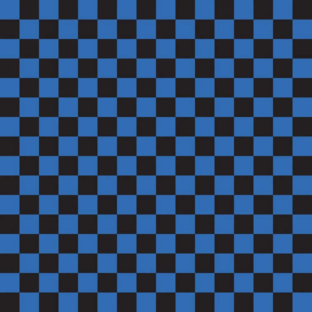 Checkered Basics Fabric - Blue on Black