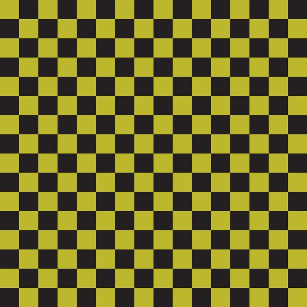 Checkered Basics Fabric - Gold on Black