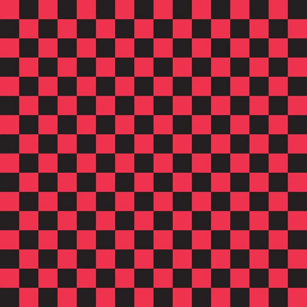 Checkered Basics Fabric - Red on Black