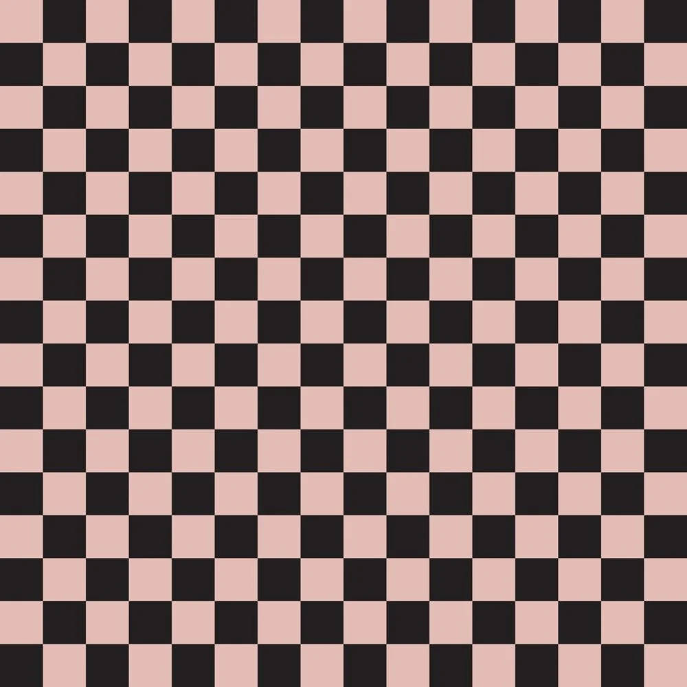 Checkered Basics Fabric - Rose Gold on Black