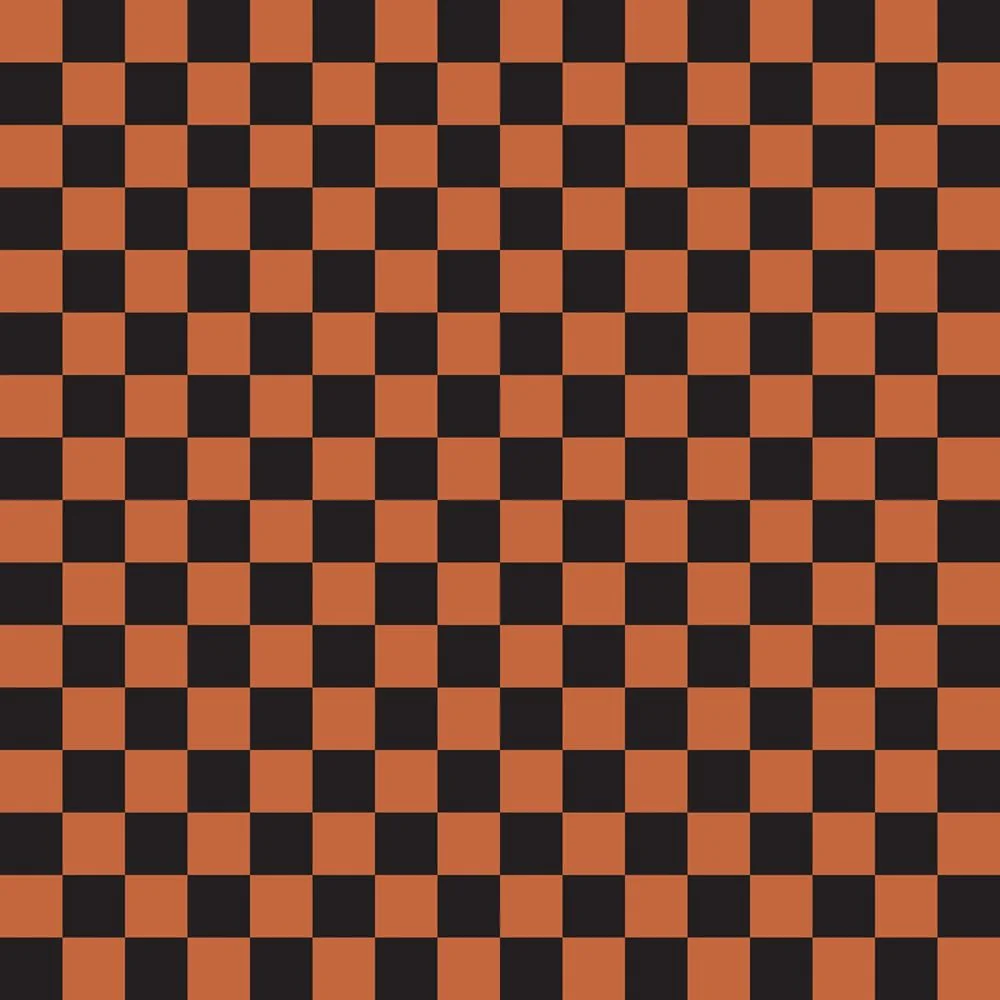 Checkered Basics Fabric - Sienna on Black