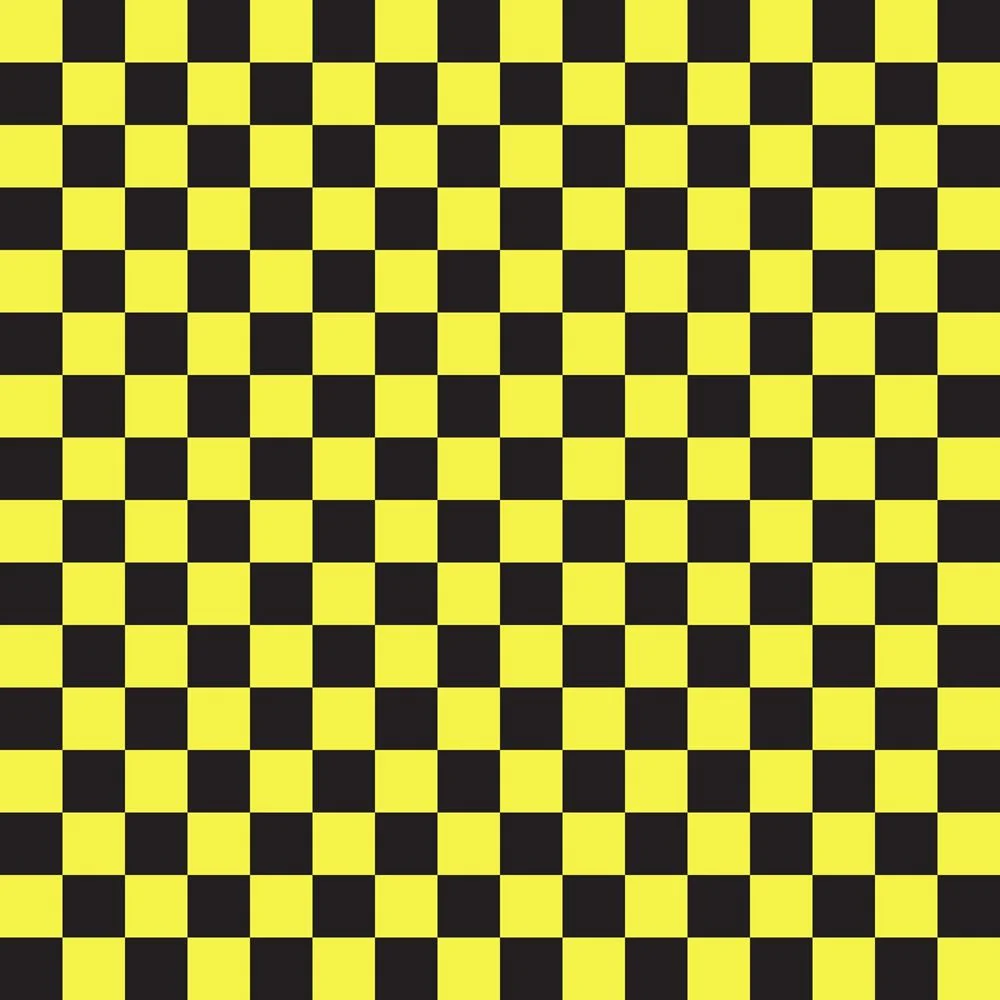 Checkered Basics Fabric - Yellow on Black
