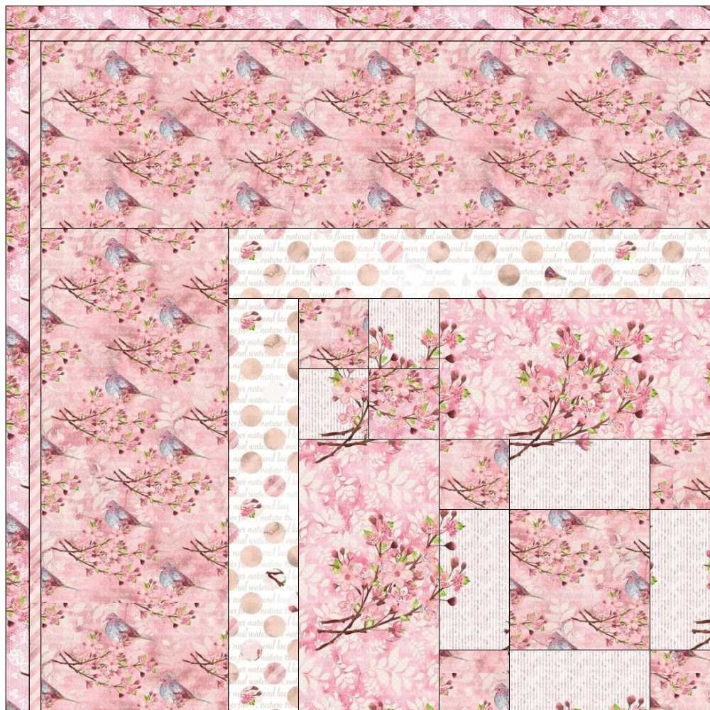 Cherry Blossom Quilt Kit - 72 1/2" x 84 1/2" - Image 3