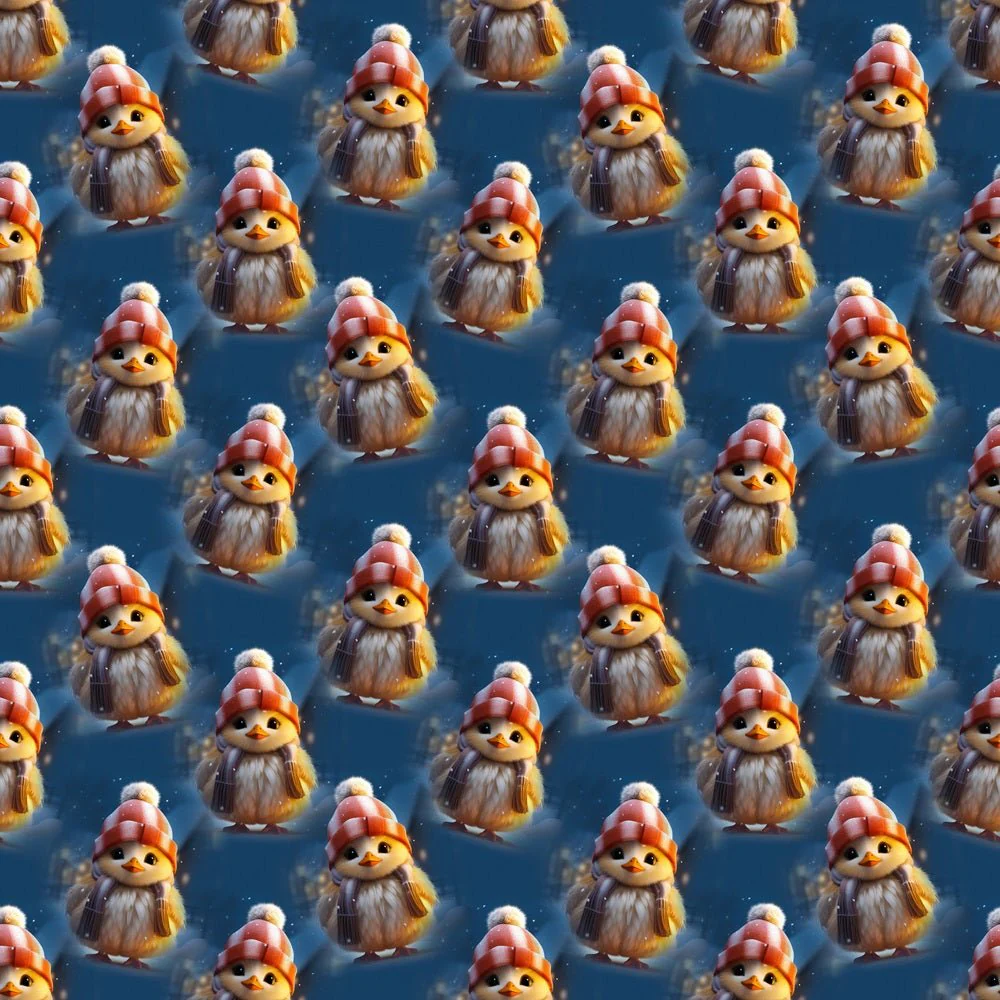 Chicks In Winter Fabric
