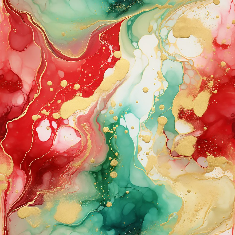 Christmas Abstract Marble Pattern #10 Fabric