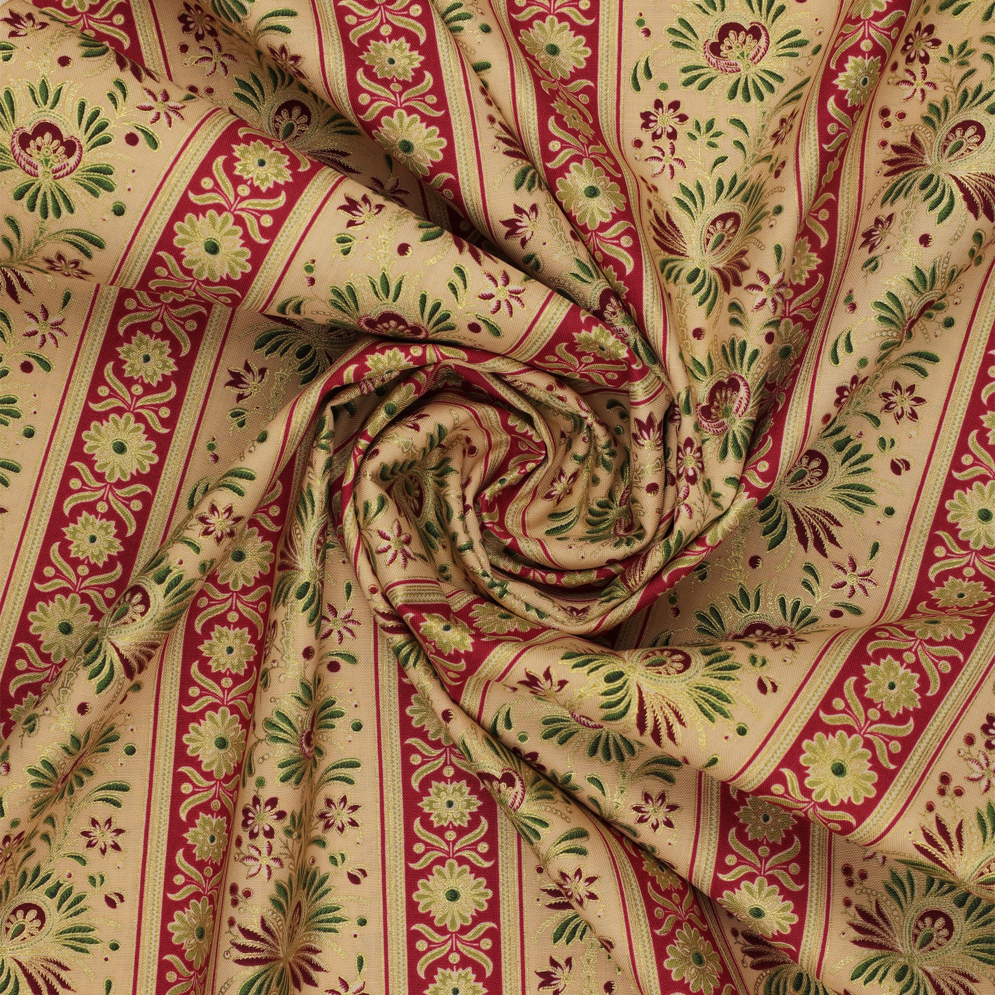 Christmas At Home Fabric Collection - Kenna Stripe Tan - Image 2