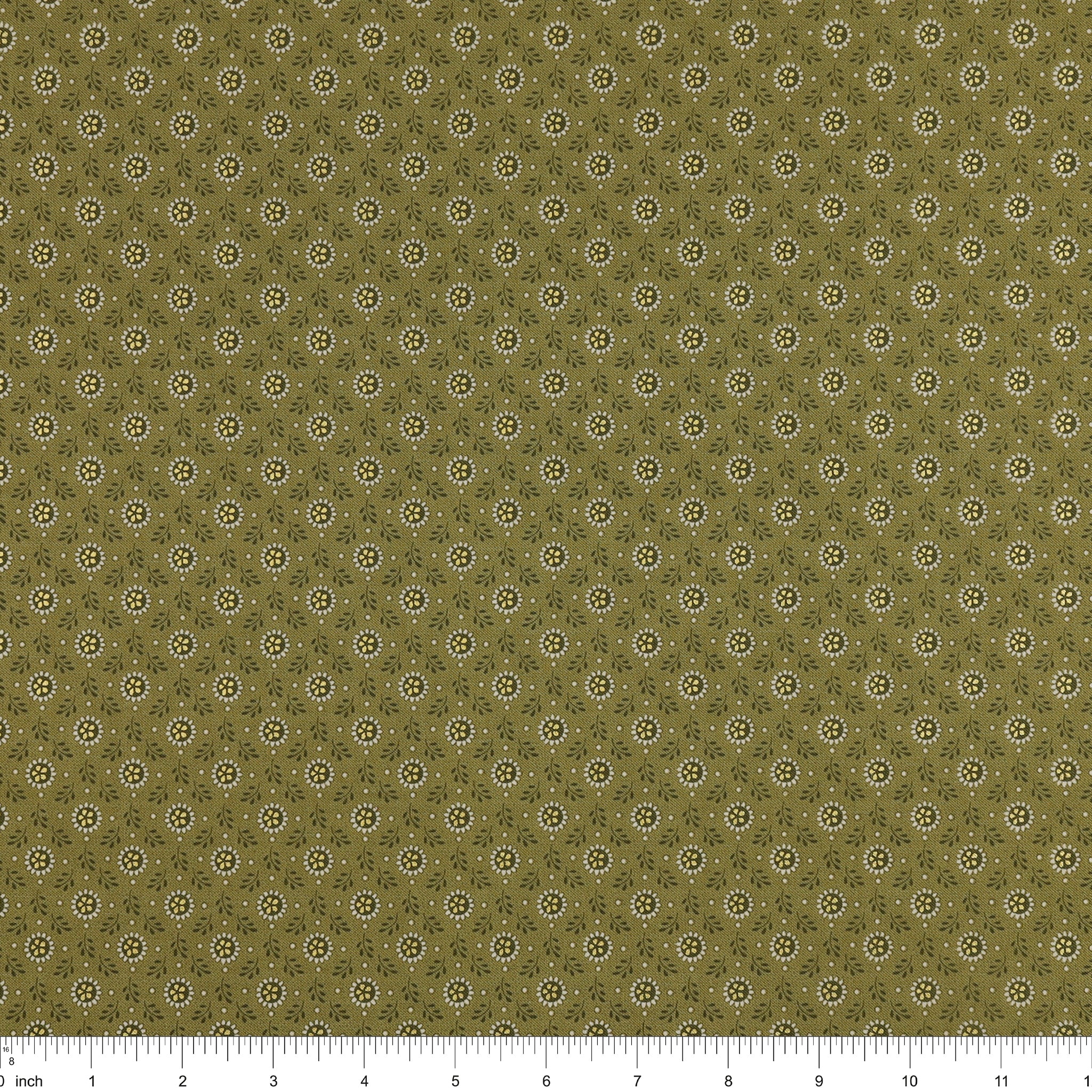 Christmas At Home Fabric Collection - Tiny Daisy Green - Image 3