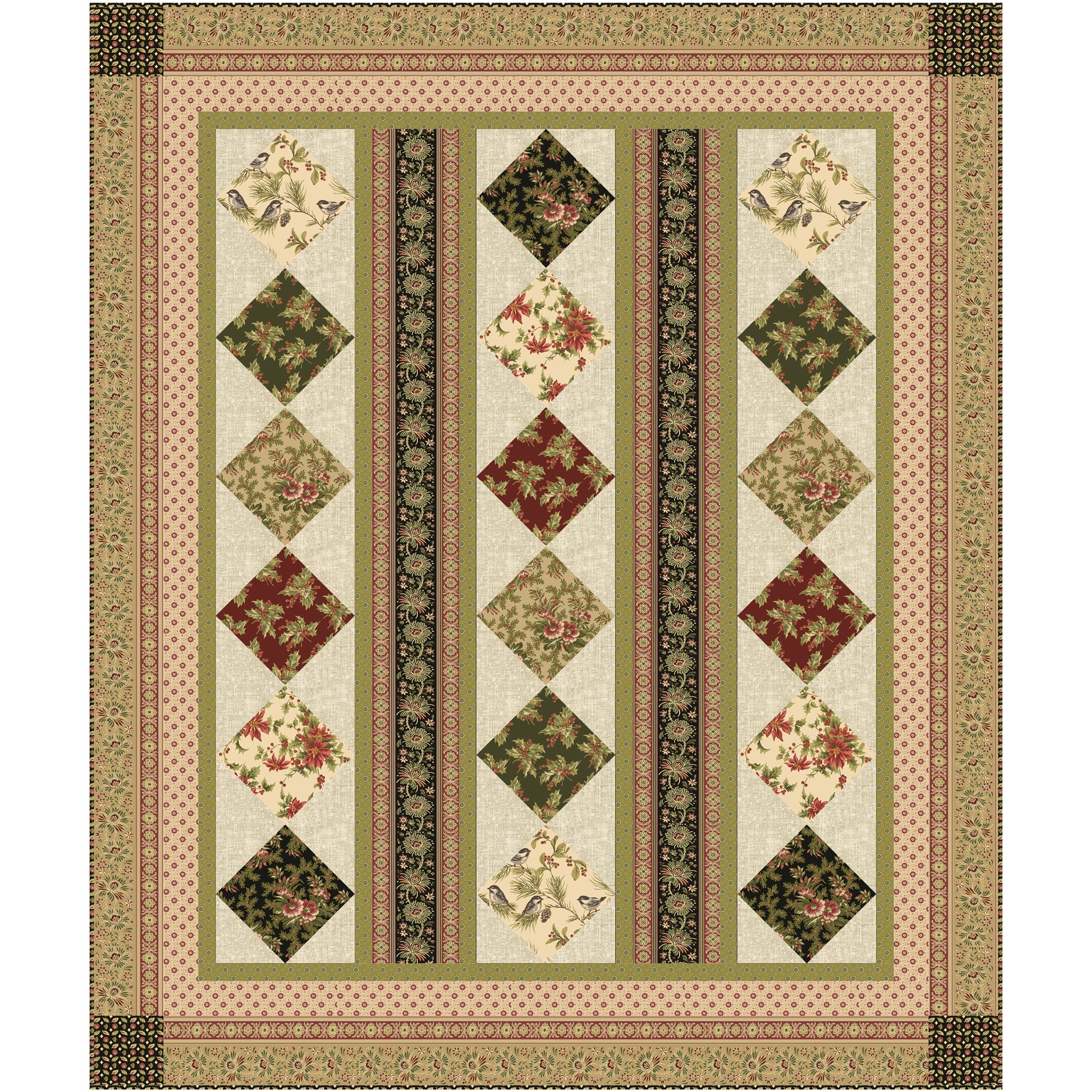 Christmas At Home Fabric Collection - Tiny Daisy Red - Image 6