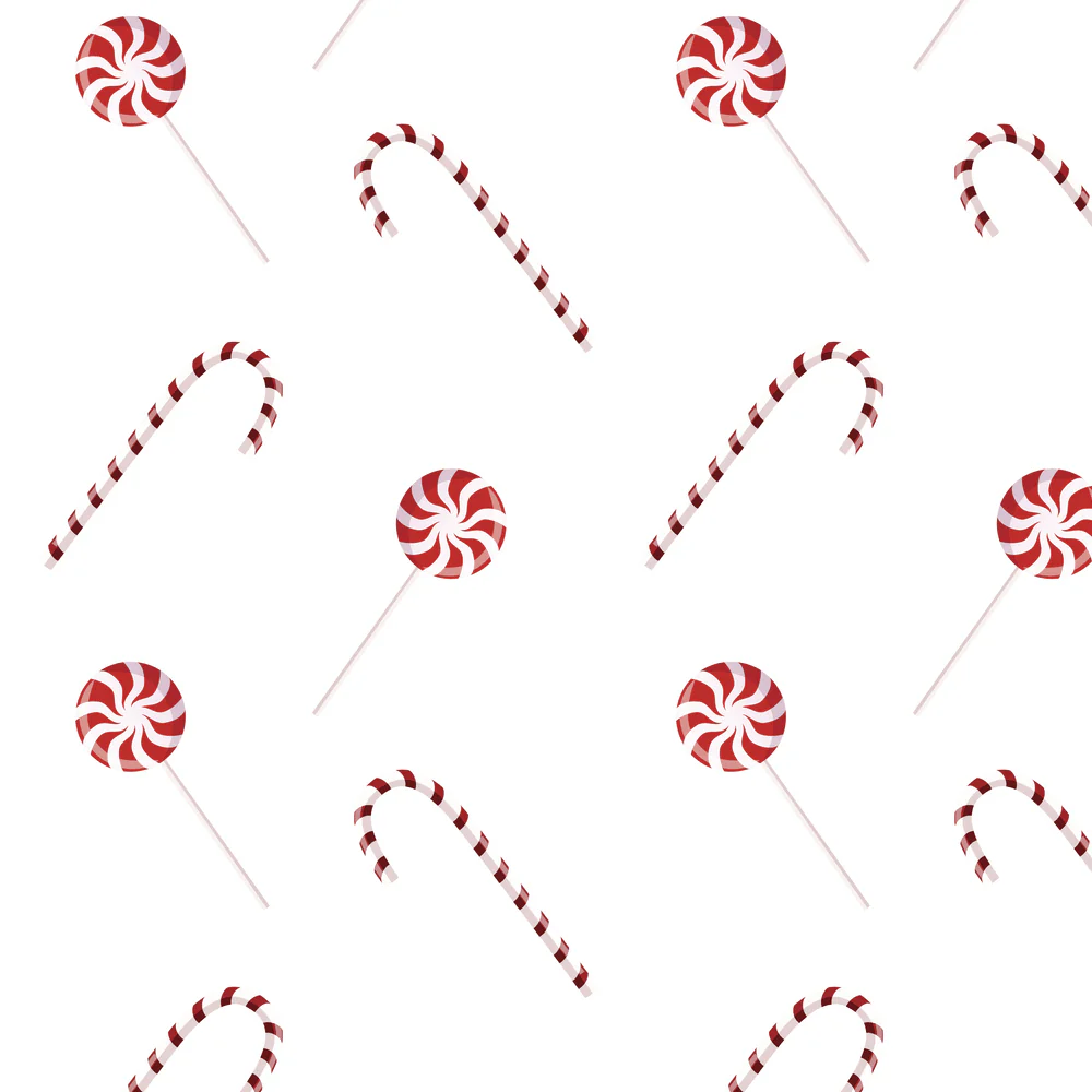 Christmas Candy Fabric - White