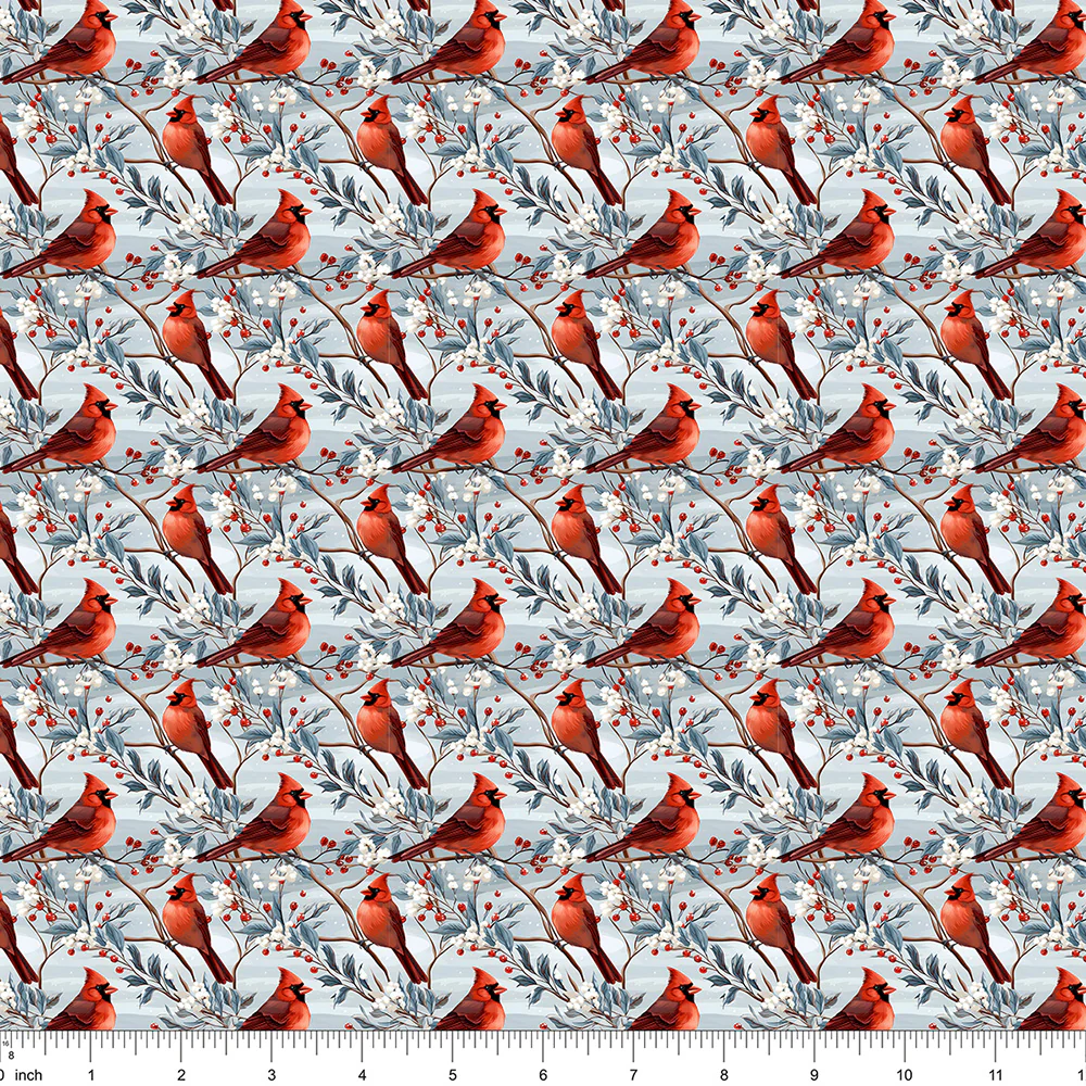 Christmas Cardinals Pattern #3 Fabric - Image 2