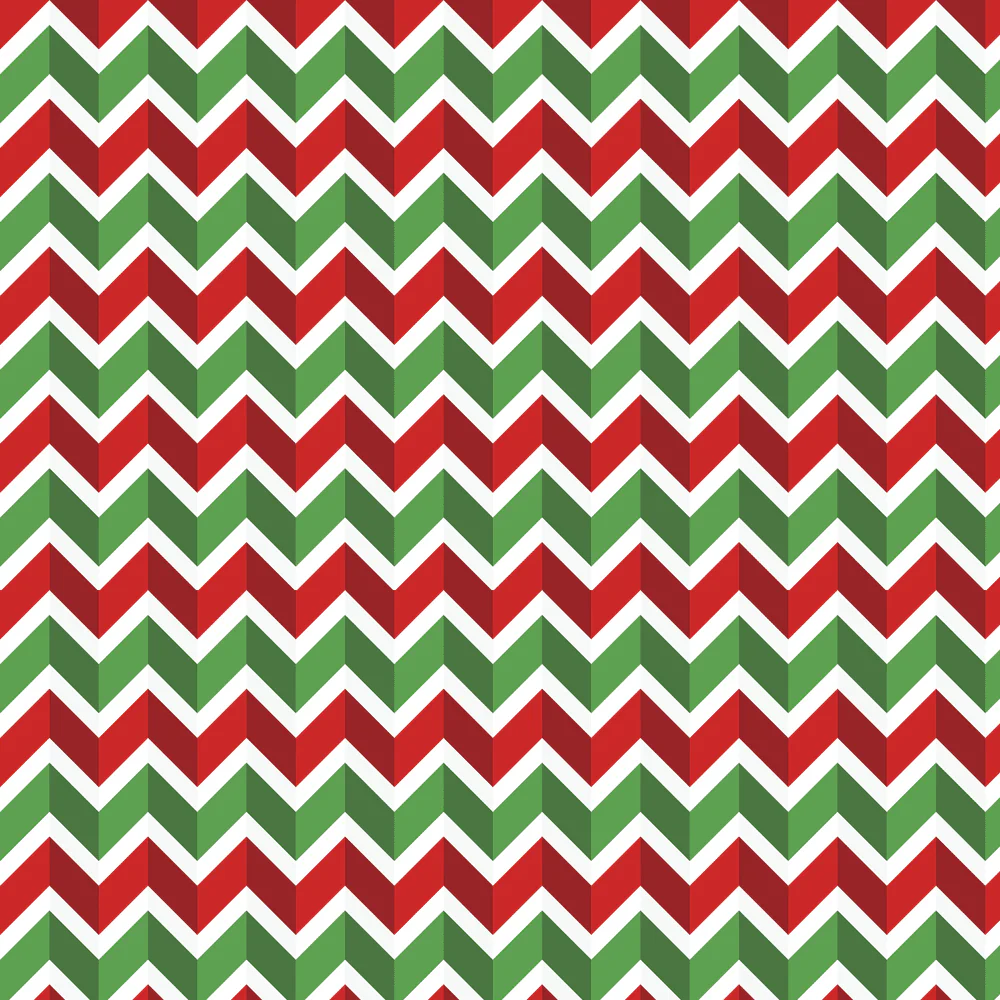 Christmas Chevron Fabric - Green/Red