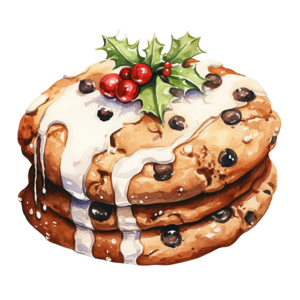 Christmas Dessert Cookies with Icing Fabric Panel
