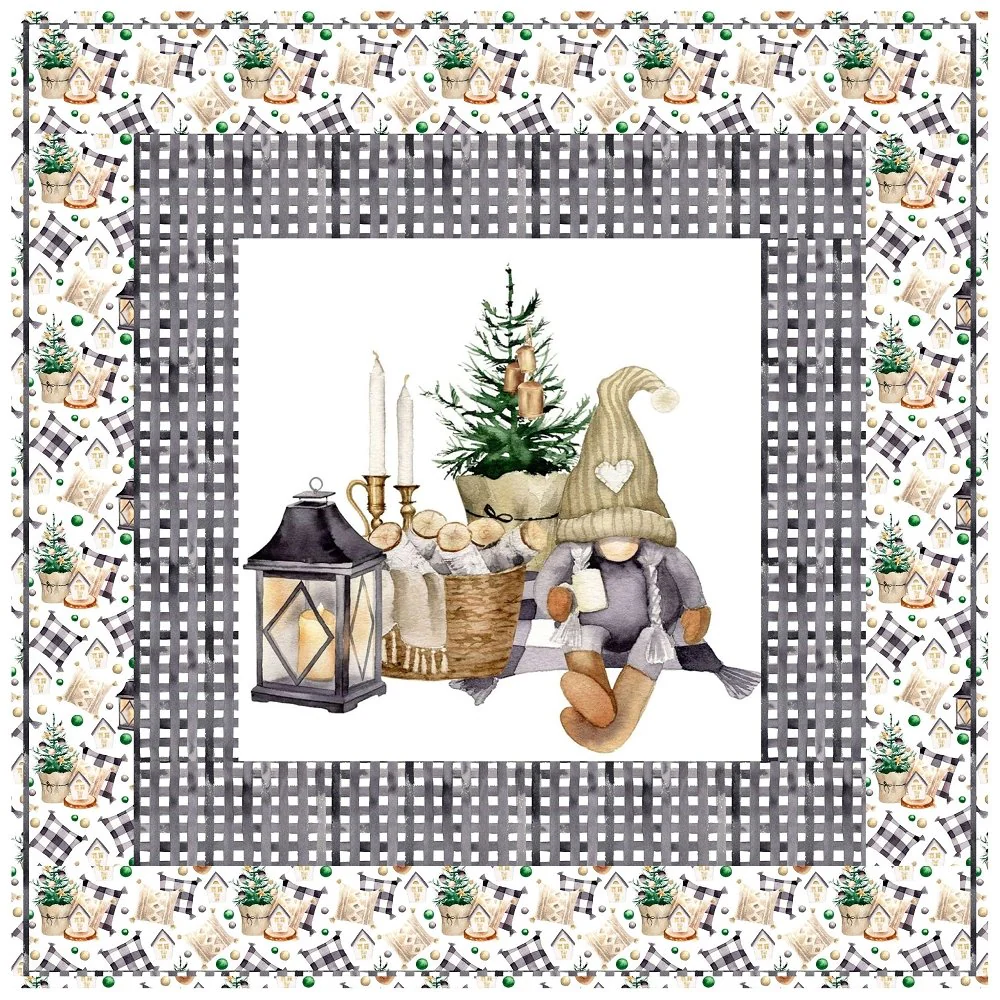 Christmas Farmhouse Gnome Chilling Wall Hanging 42" x 42"