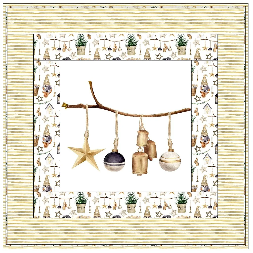 Christmas Farmhouse Gnome Ornaments Wall Hanging 42" x 42" - Image 2