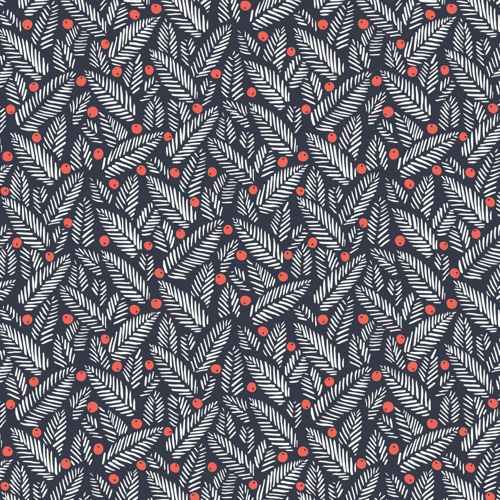 Christmas Foliage & Berry Fabric