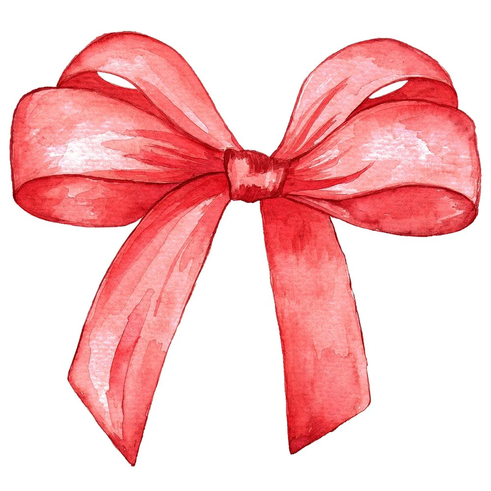 Christmas Trees Red Bow Fabric Panel