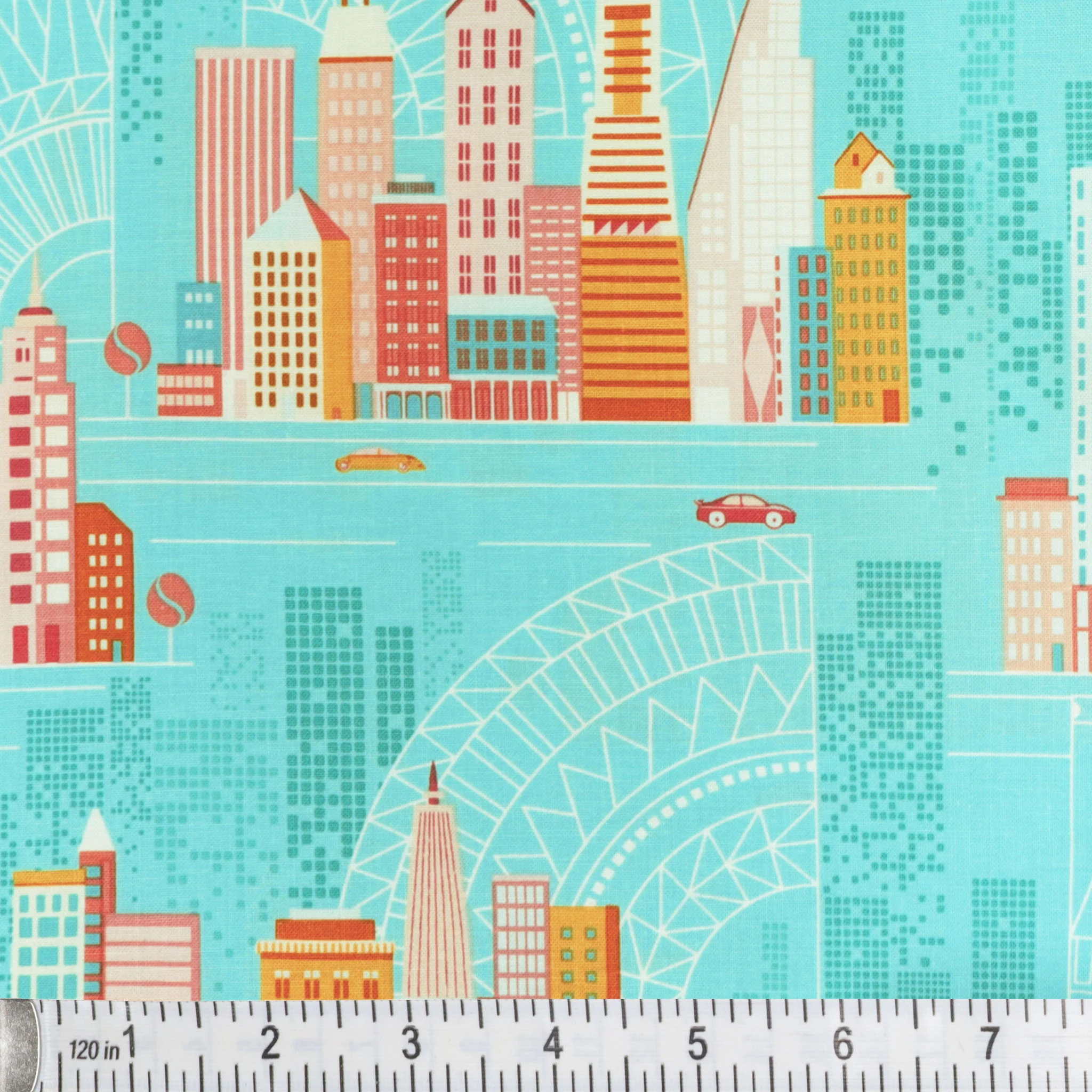 Cityscape Day Fabric Collection - City Aqua - Image 2