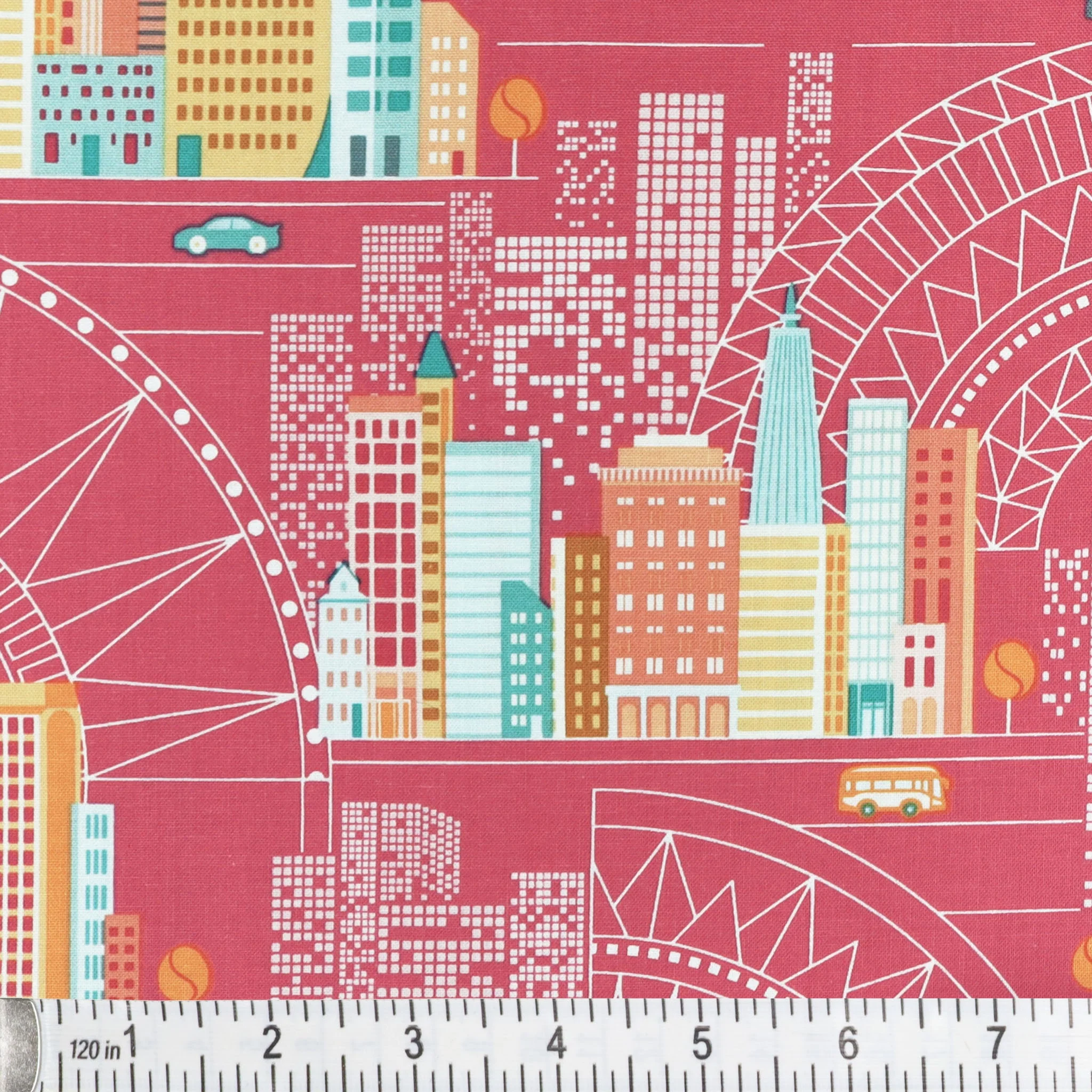 Cityscape Day Fabric Collection - City Cerise - Image 2