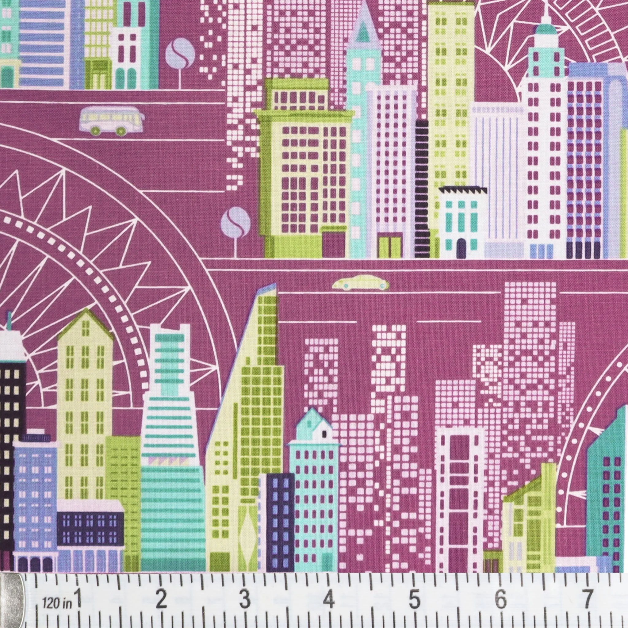 Cityscape Night Fabric Collection - City Plum - Image 2
