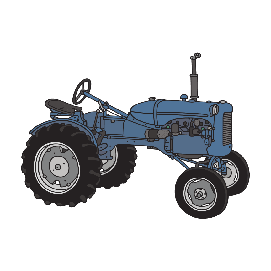 Classic Tractor Fabric Panel - Blue