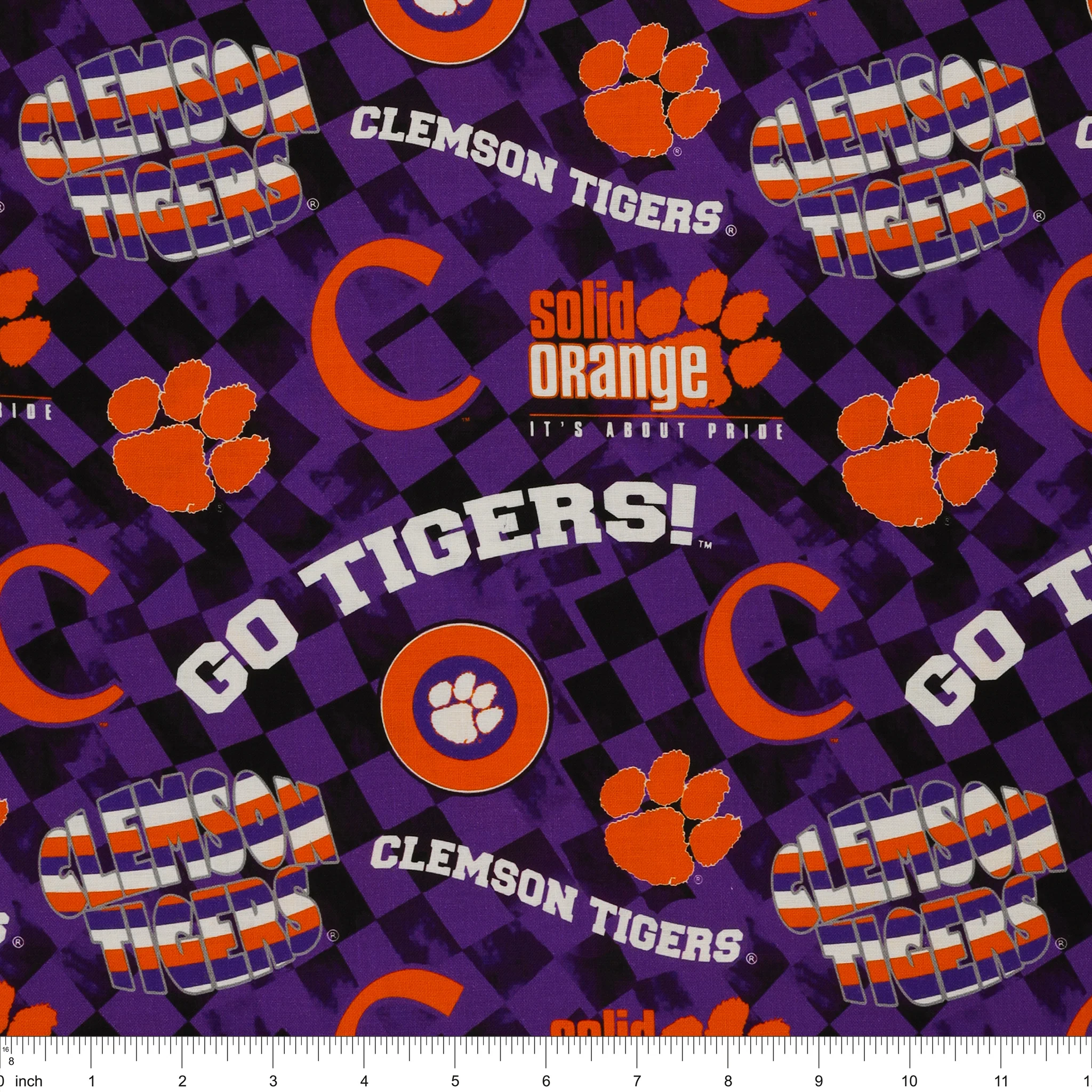 Clemson Tigers Allover Checker Fabric - Image 3