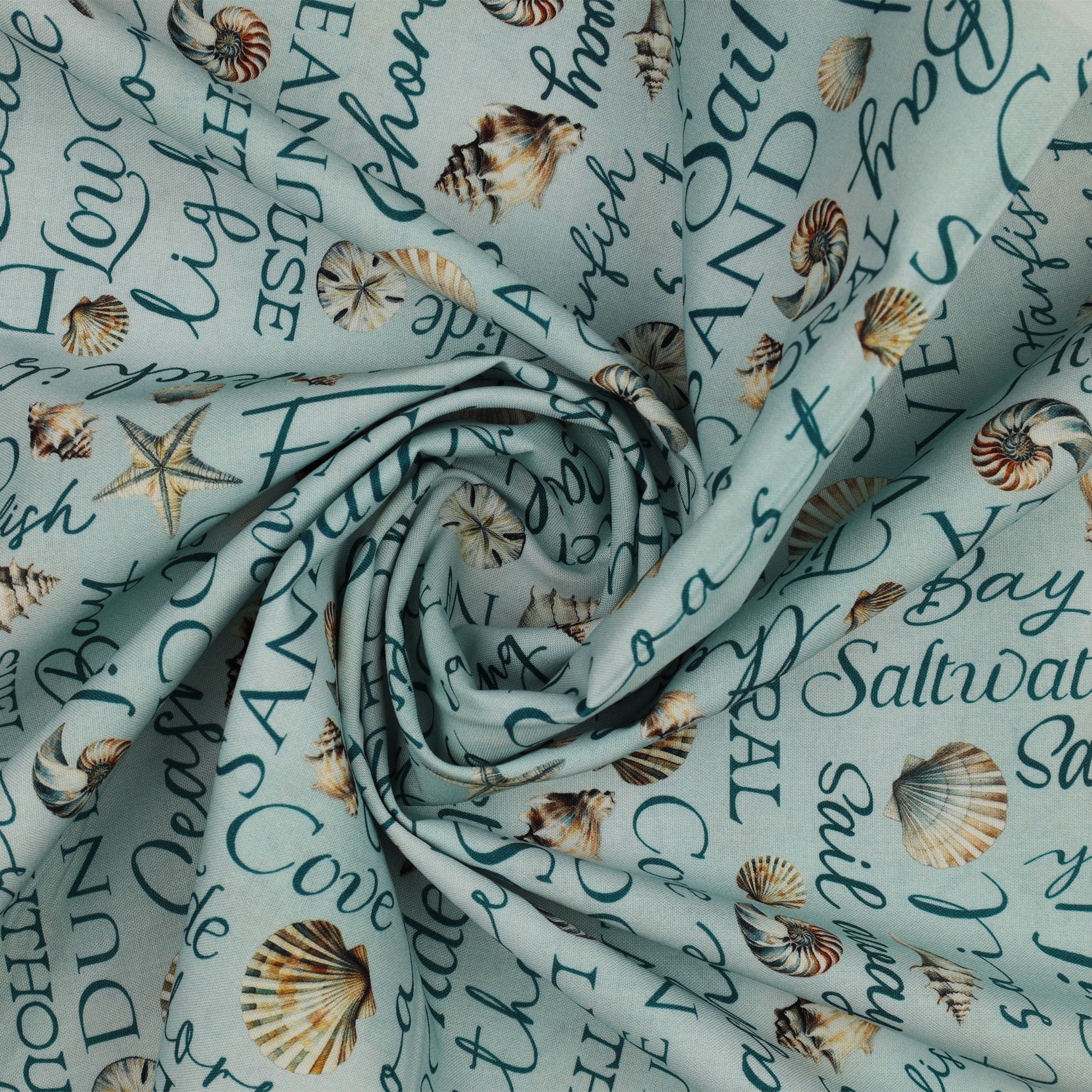 Coastal Escape Fabric Collection - Coastal Words Ocean - Image 2