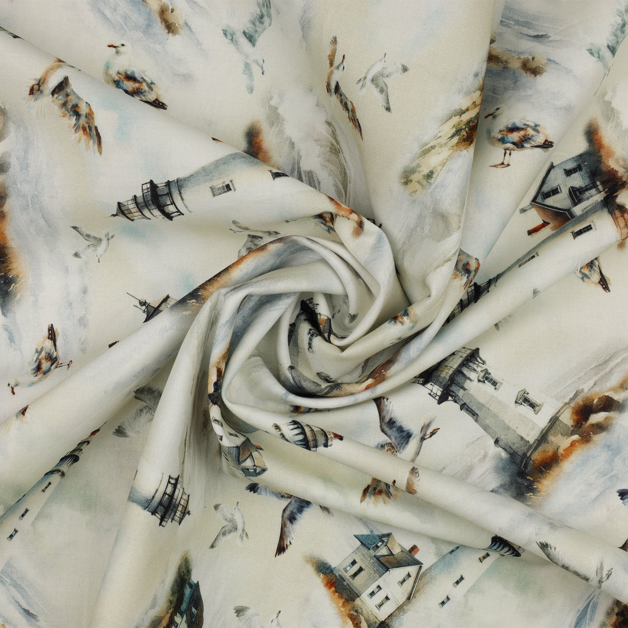 Coastal Escape Fabric Collection - Lighthouses Neutral - Image 2