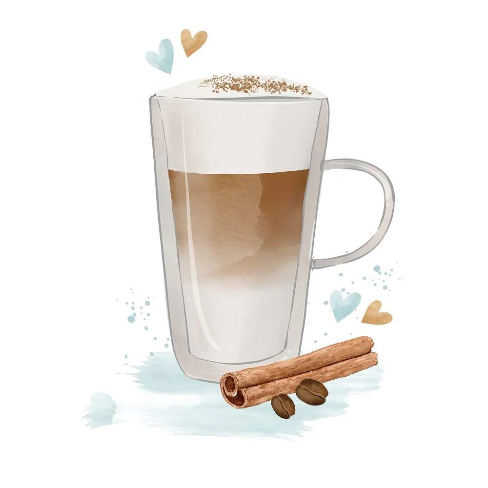 Coffee Elements Fabric Panel - Variation 3