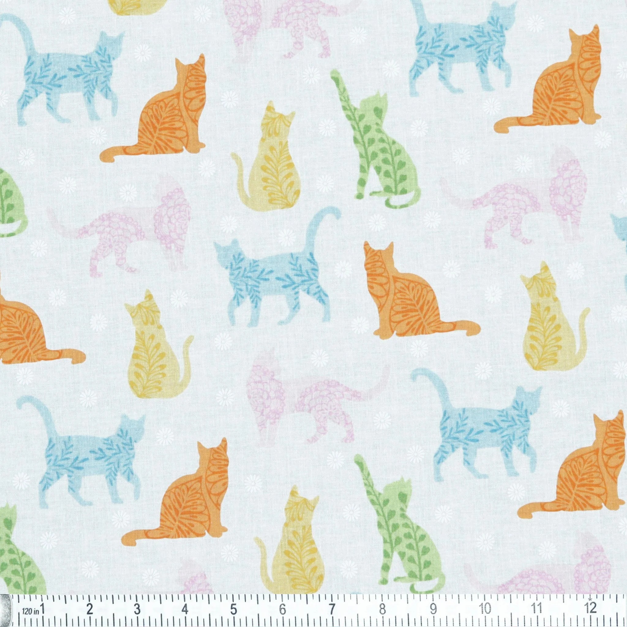 Color It Sunshine Fabric Collection - Kitty Sunshine White/Multi