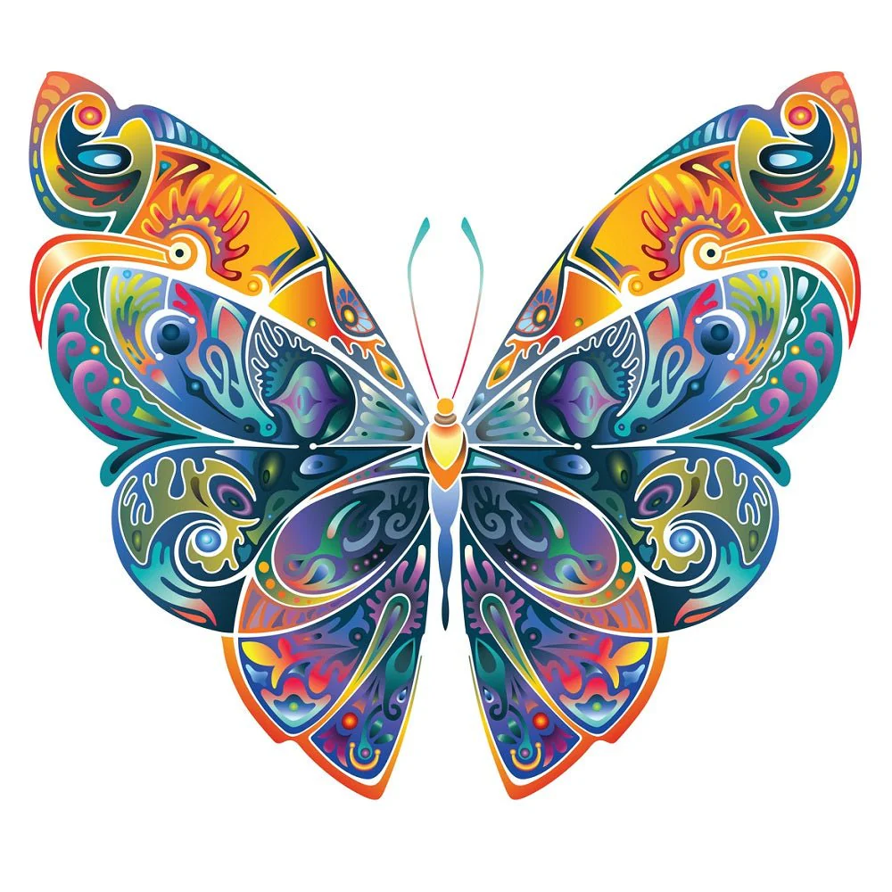Colorful Butterfly Fabric Panel