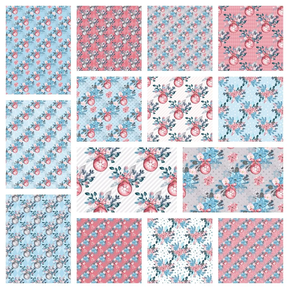 Colorful Christmas Fat Quarter Bundle - 14 Pieces