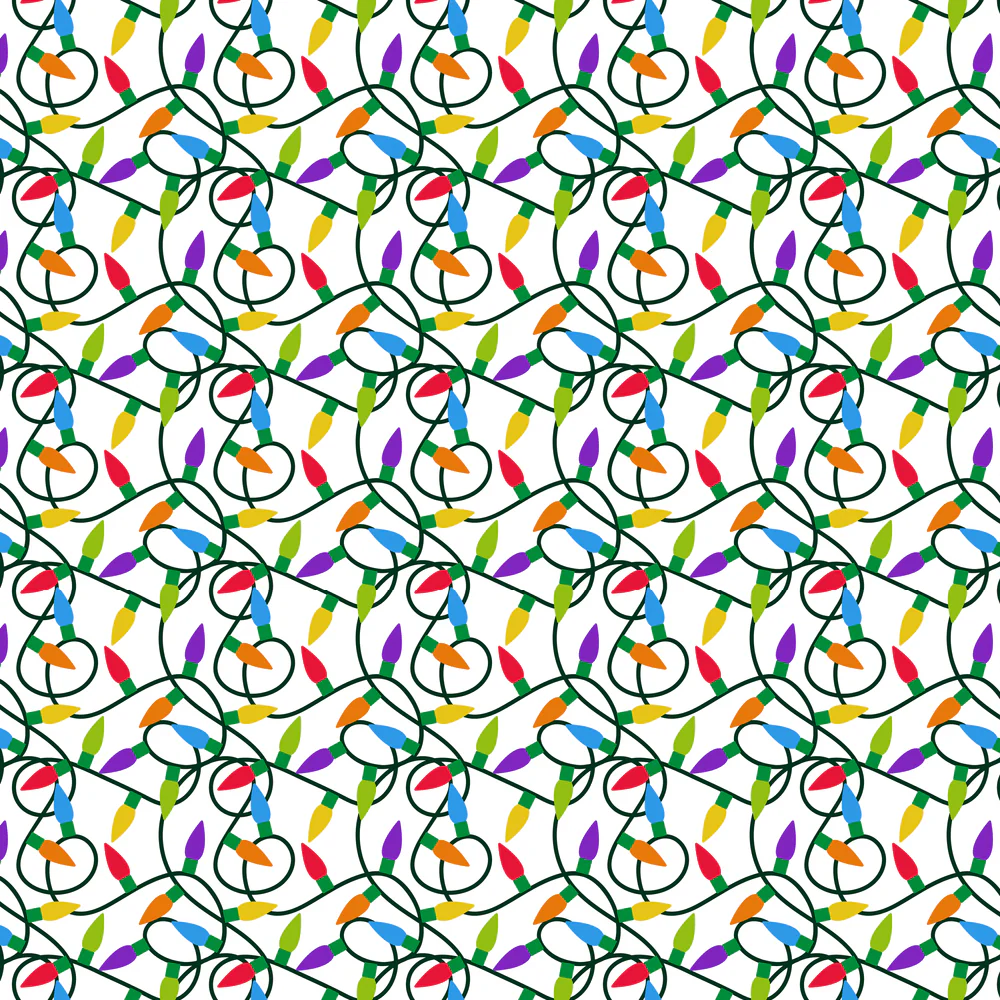 Colorful Christmas Lights Fabric - Multi