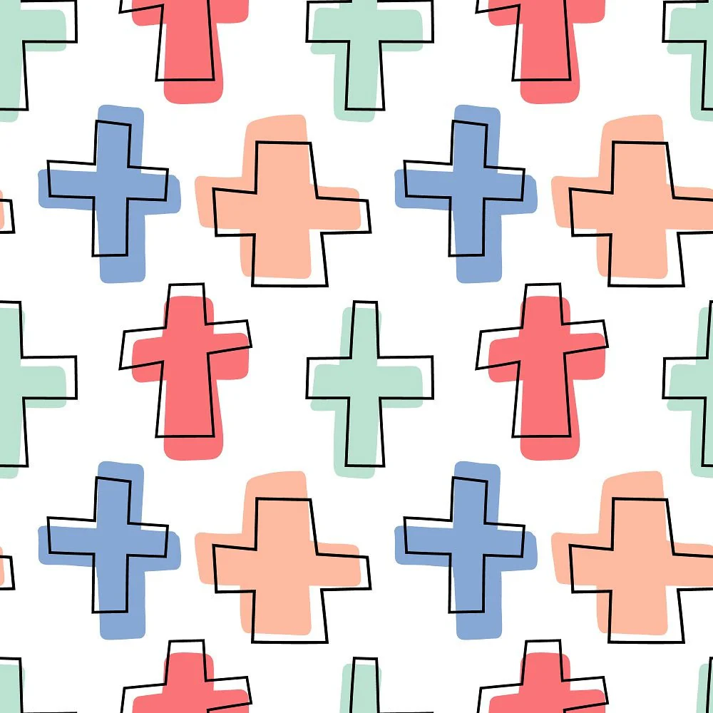 Colorful Crosses Fabric